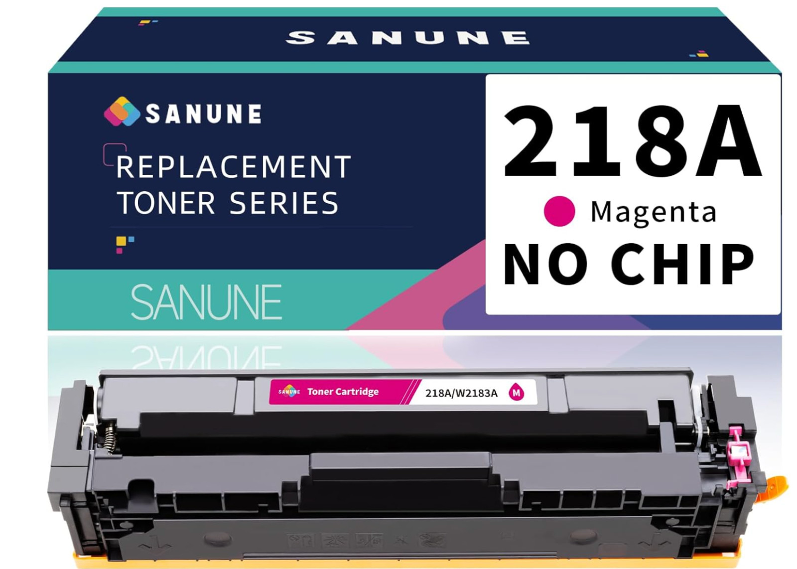 218A Magenta Toner Cartridge (No Chip) Replacement for HP 218A 218X W2183A W2183