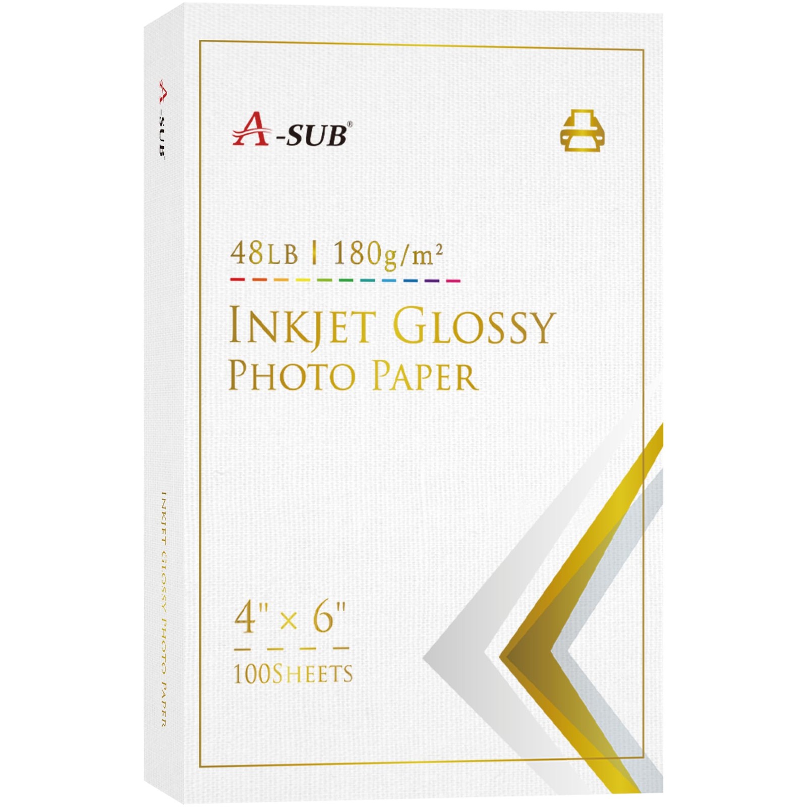 100 Sheets Glossy Photo Paper Inkjet Printer 48LB 180gsm Cards 4×6 Inch
