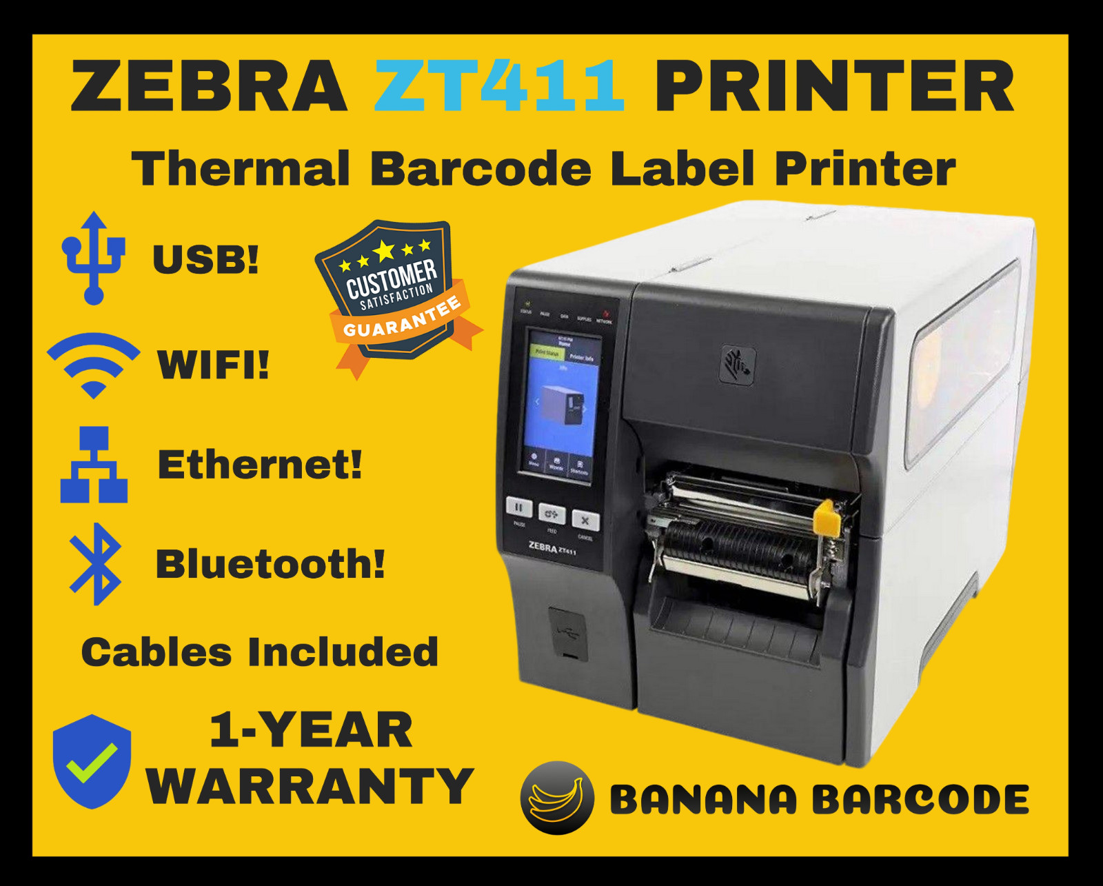✅Zebra ZT411 Thermal Label Printer 203dpi ZT41142-T01A000Z, 1-YEAR WARRANTY!🔥⭐