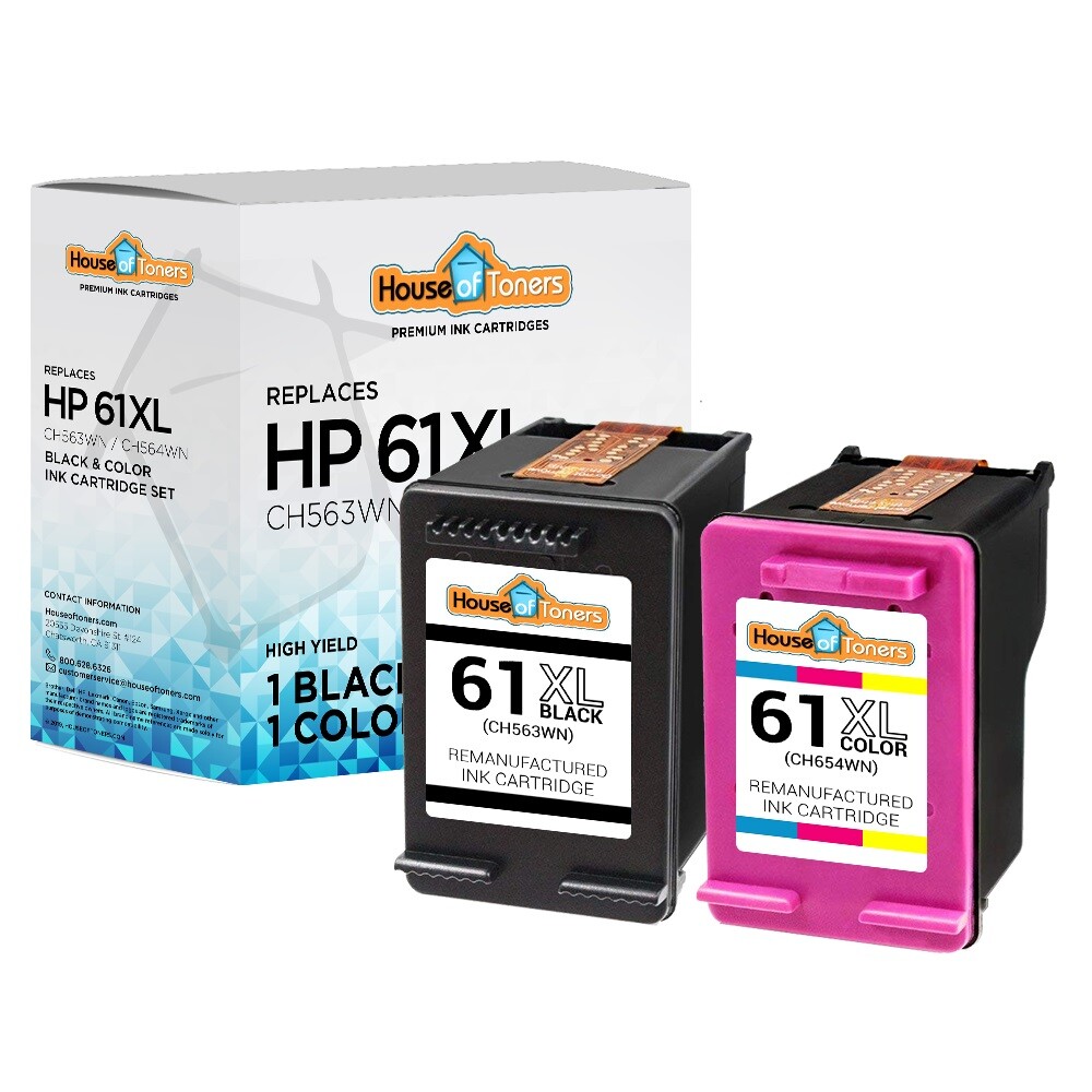 For HP 61XL Ink Cartridge Black & Color 1000 1010 1050 1051 Lot