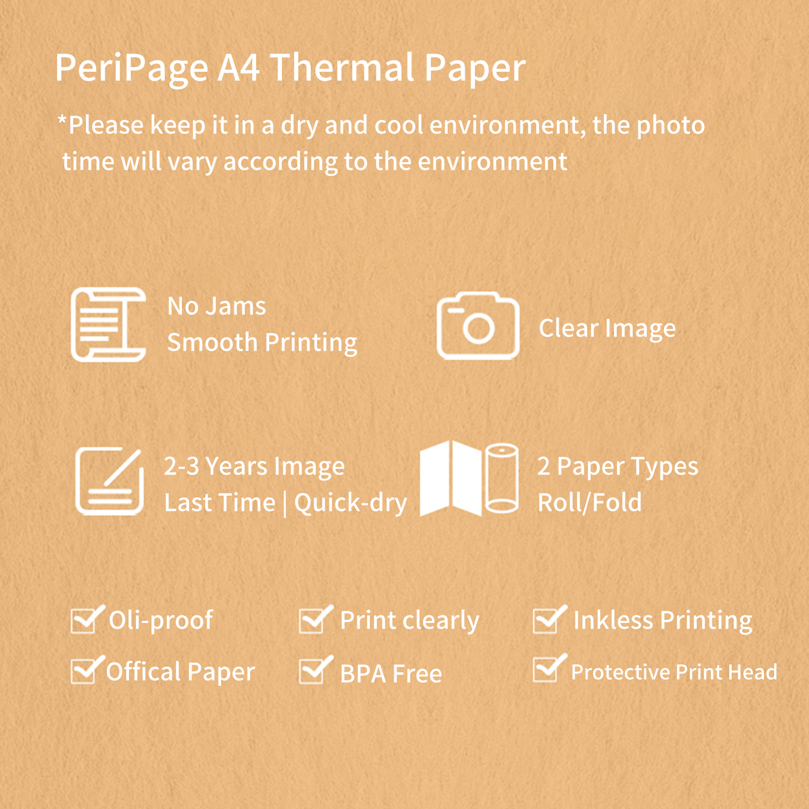 PeriPage Fold Thermal Paper Compatible with PeriPage A40 Thermal Printer M1A7