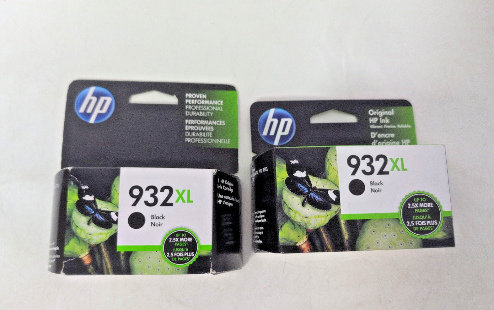 LOT OF 2 ORIGINAL HP INK CARTRIDGE 932XL BLACK, EXP. 2019-2023