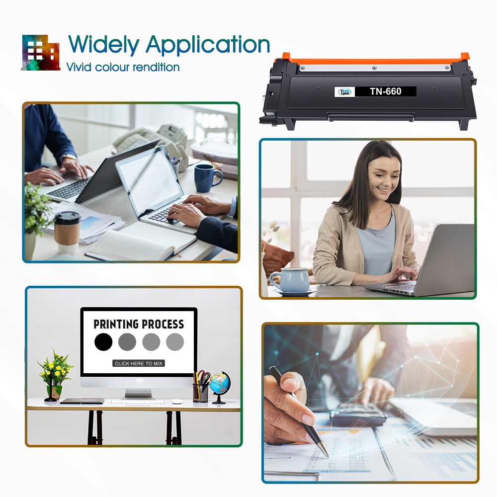 2PK TN-660 TN660 Toner Cartridge for Brother MFC-L2700DW HL-L2320D DCP-L2540DW