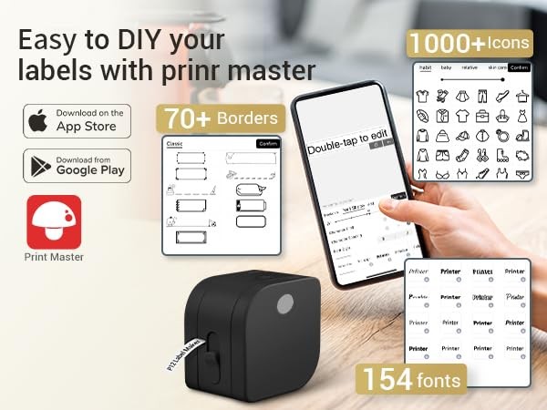 Label Maker Machine with Tape, P12 Bluetooth Small Label Maker with Multiple …