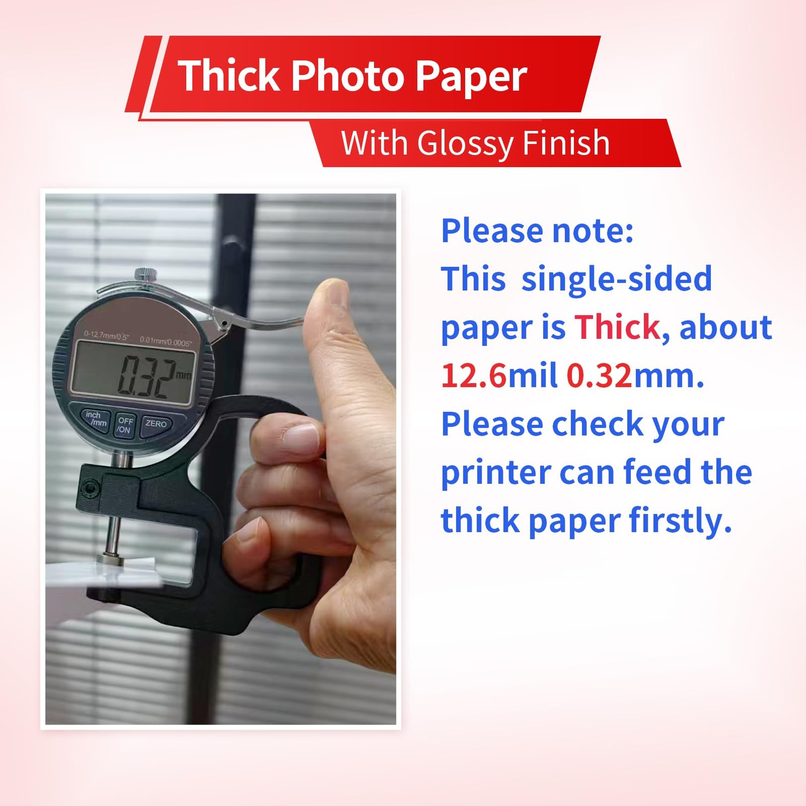 Heavyweight Thick Glossy Photo Paper – 8.5×11 Inches, 69LB 260gsm Printer Pap…