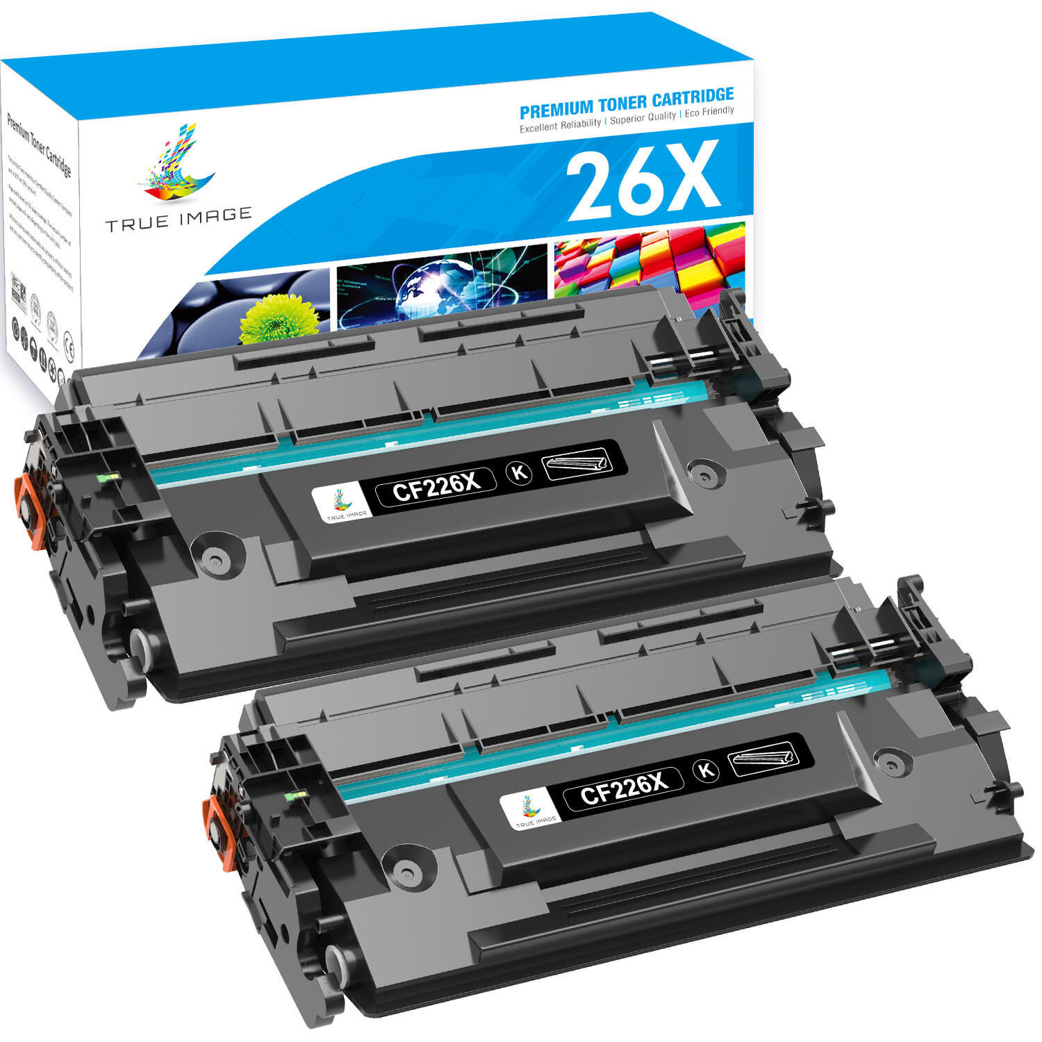 2PK Black Toner for HP CF226X 26X LaserJet Pro M402n M402d M402dn M402dw Printer