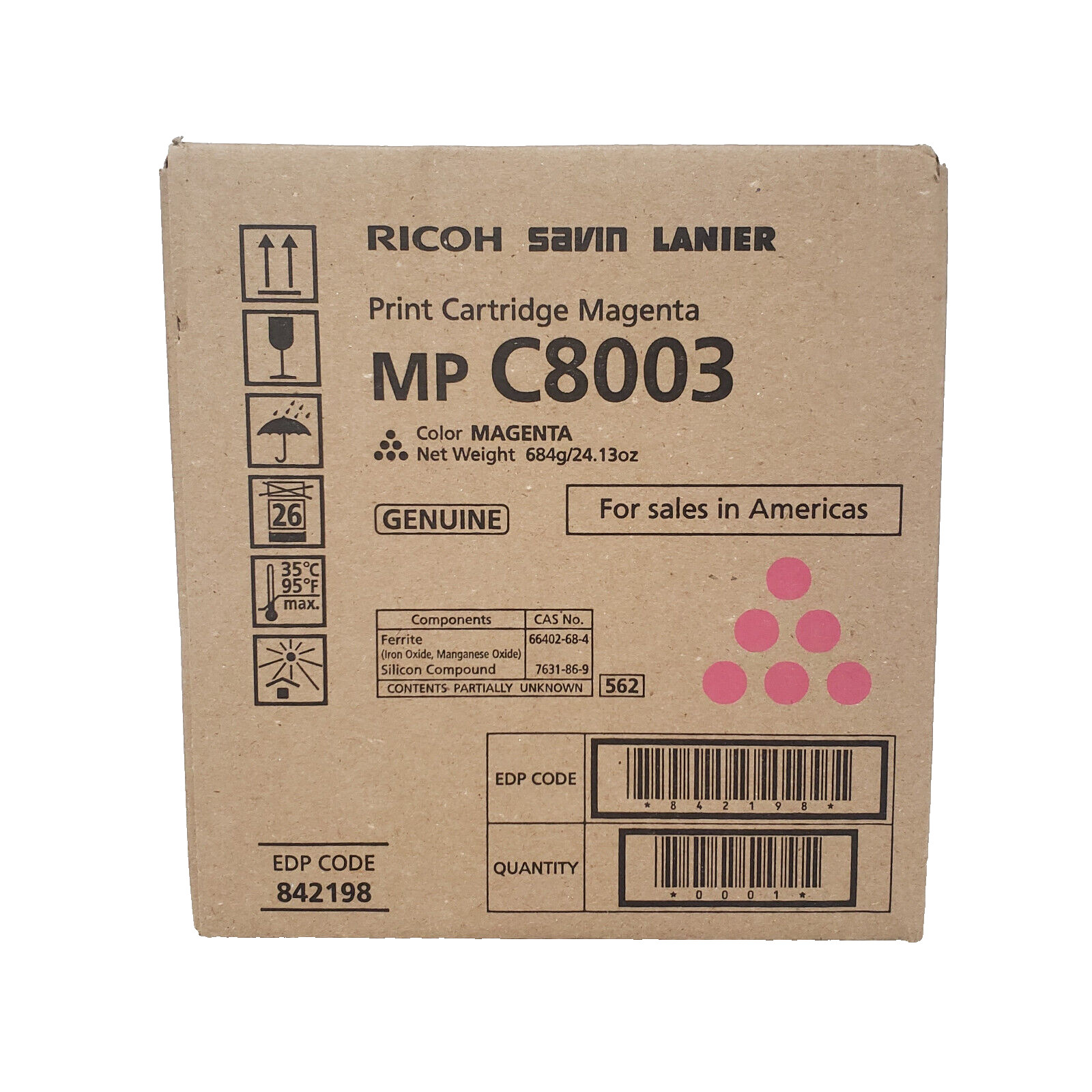 Ricoh OEM 842198 MP C8003 Magenta Toner – Savin Lanier IM C6500 IM C8000 MP6503