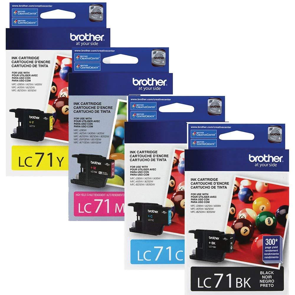 GENUINE Brother LC71 Ink 4 Pack for MFC-J280W MFC-J425W DCP-J525W DCP-725DW