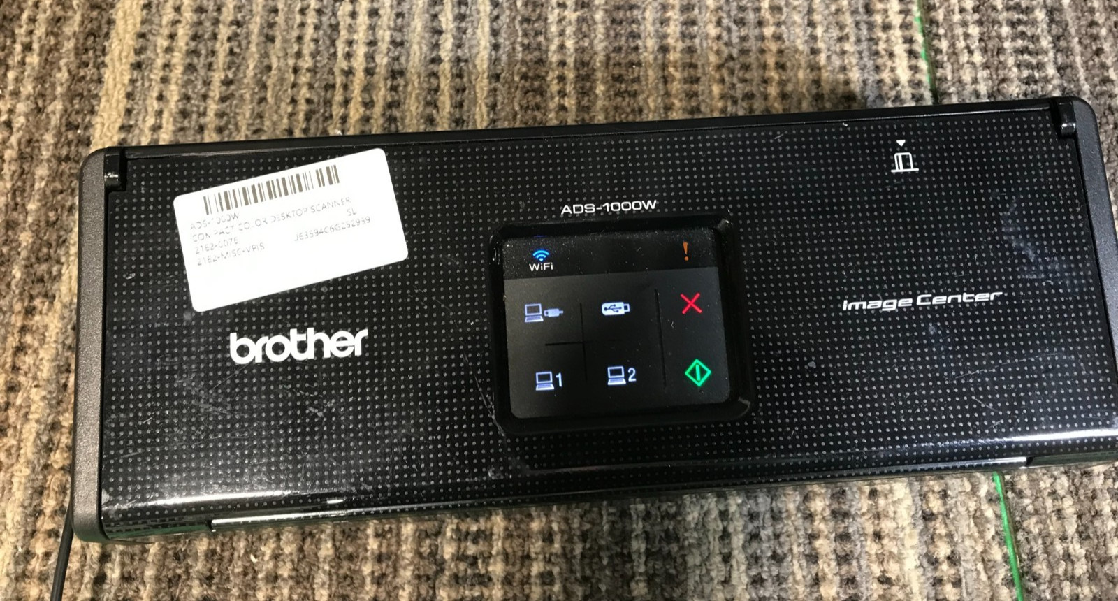 Brother Image Center ADS-1000W Black Compact Document Desktop Scanner* NO AC