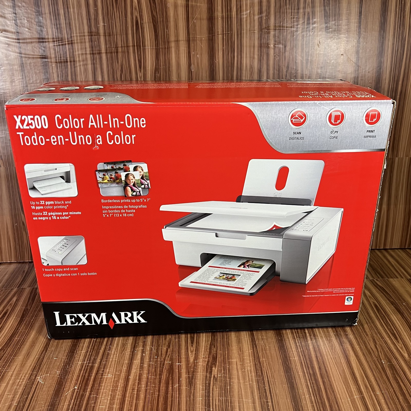 Lexmark X2500 Color All-In-One Printer Scan Copy Print Borderless Photo New