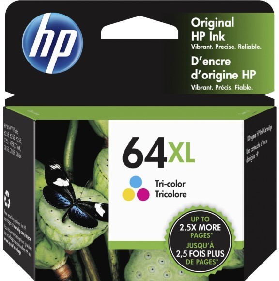 HP 64XL Tri-Color High-Yield Ink Cartridge New in Sealed Box