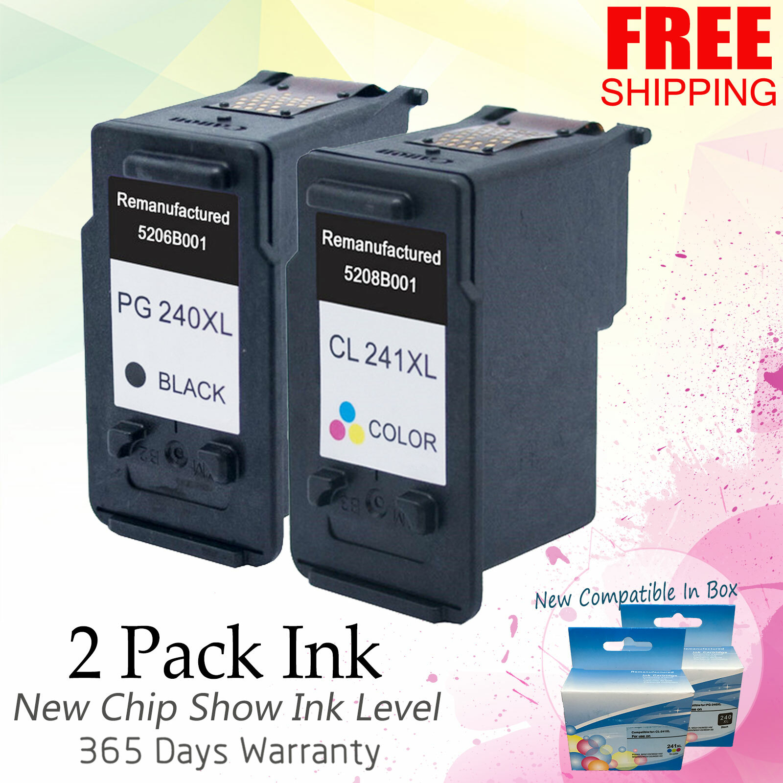 PG-240XL & CL-241XL for Canon Ink Pixma MG3120 MX372 MX479 MG3220 MG3620 MG2120