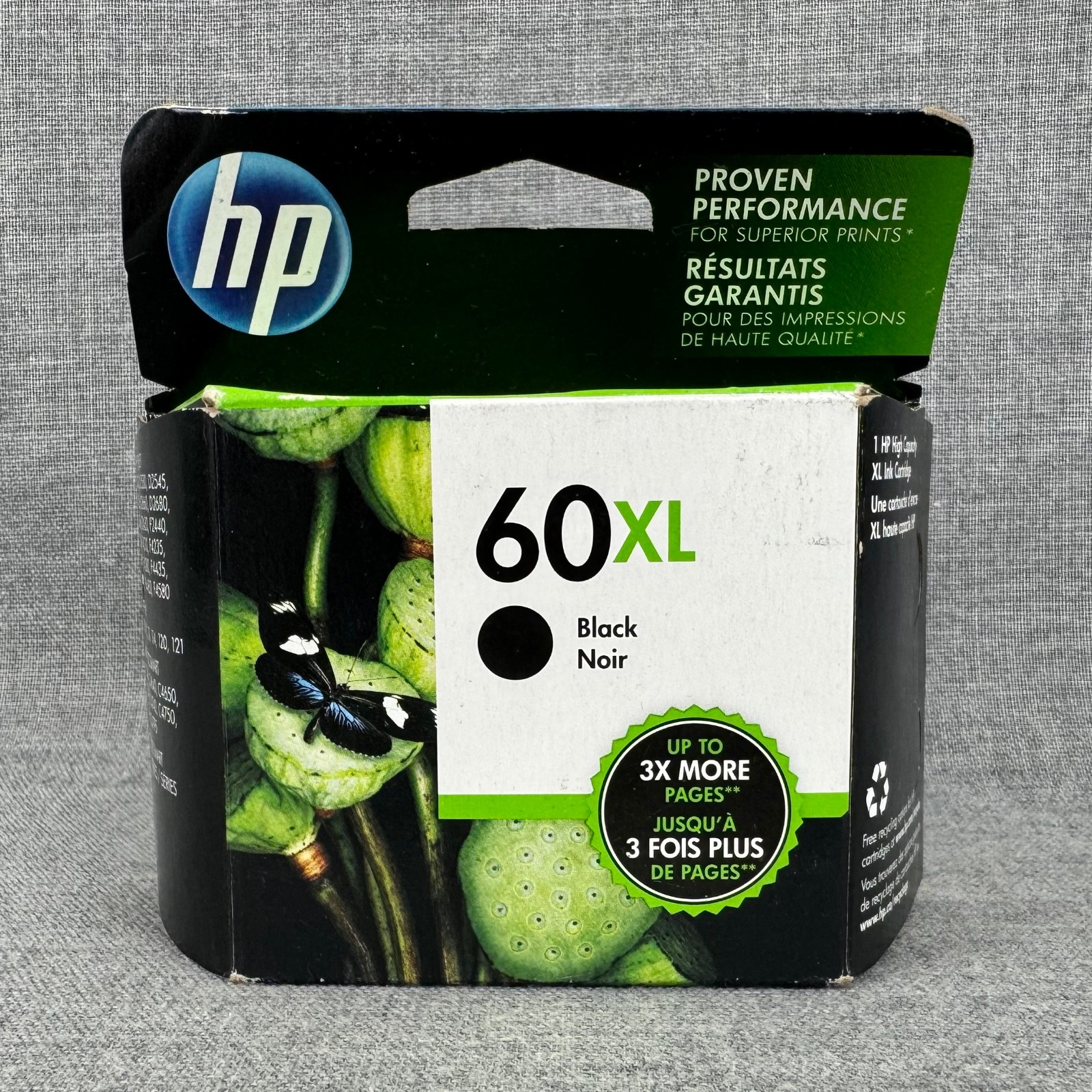 HP 60XL Black Ink Cartridge Genuine OEM CC641WN Expired Feb 2018