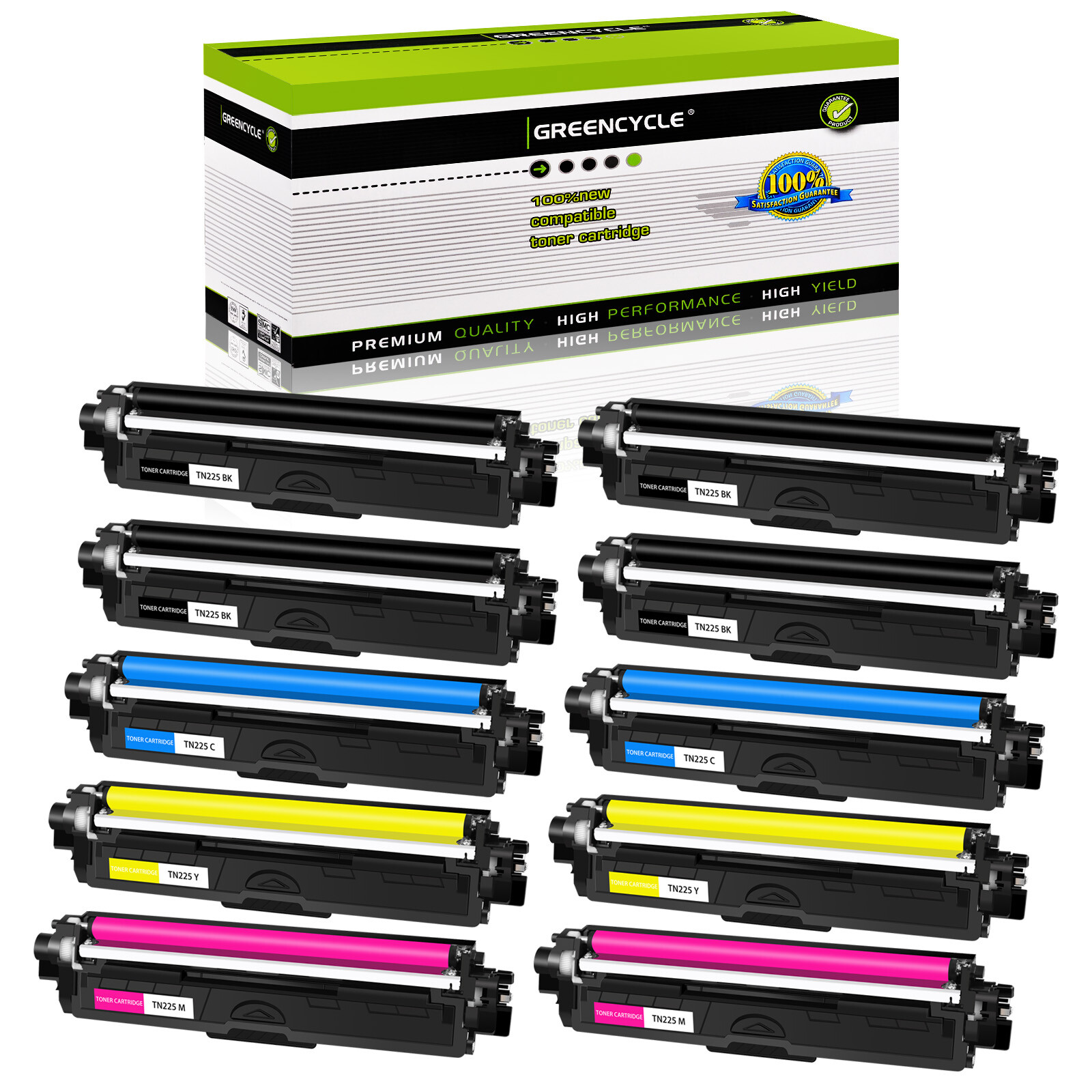10 Set TN221 TN225 BCYM Toner Fit for Brother HL-3150CDN MFC-9130CDW DCP-9020CDN