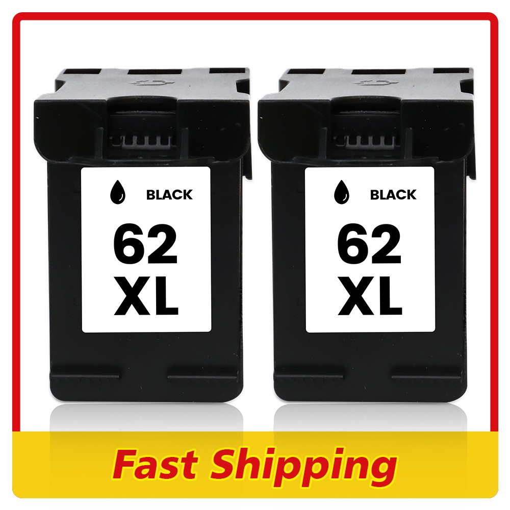 2 Pack For HP 62XL Black (C2P05AN) Ink Cartridge for Officejet 5743 5744 5742