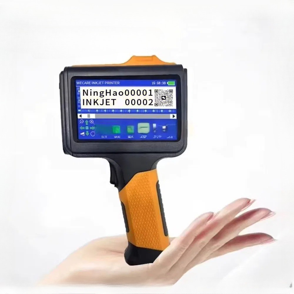 Handheld Inkjet Printer with Single Color Ink for Date and Barcode