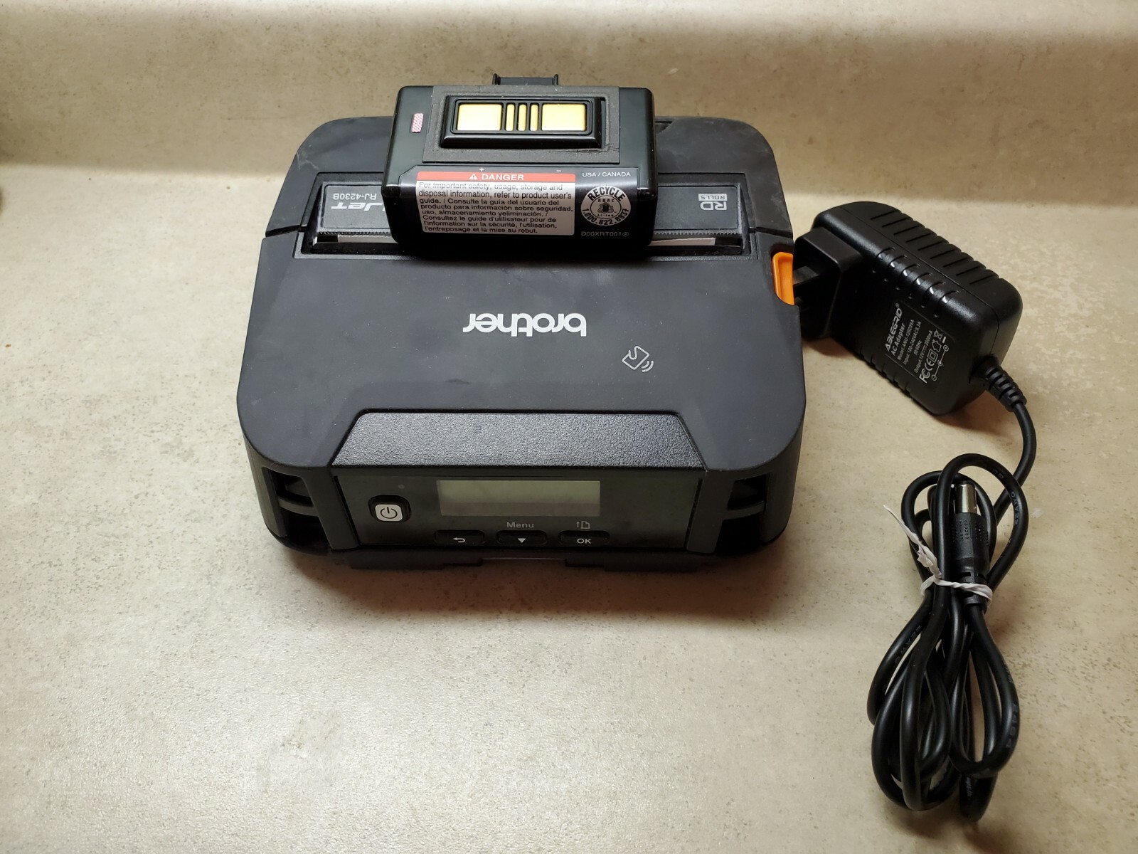 Brother RJ-4230B RuggedJet Mobile Bluetooth Thermal Printer BATTERY & CHARGER