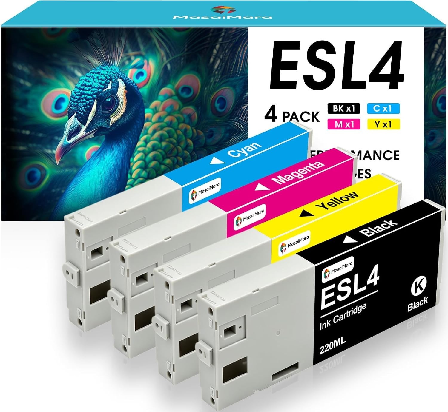 MasaiMara ESL4 Ink 4 Pack 220mL for Roland SolJet VersaCAMM VersaEXPRESS