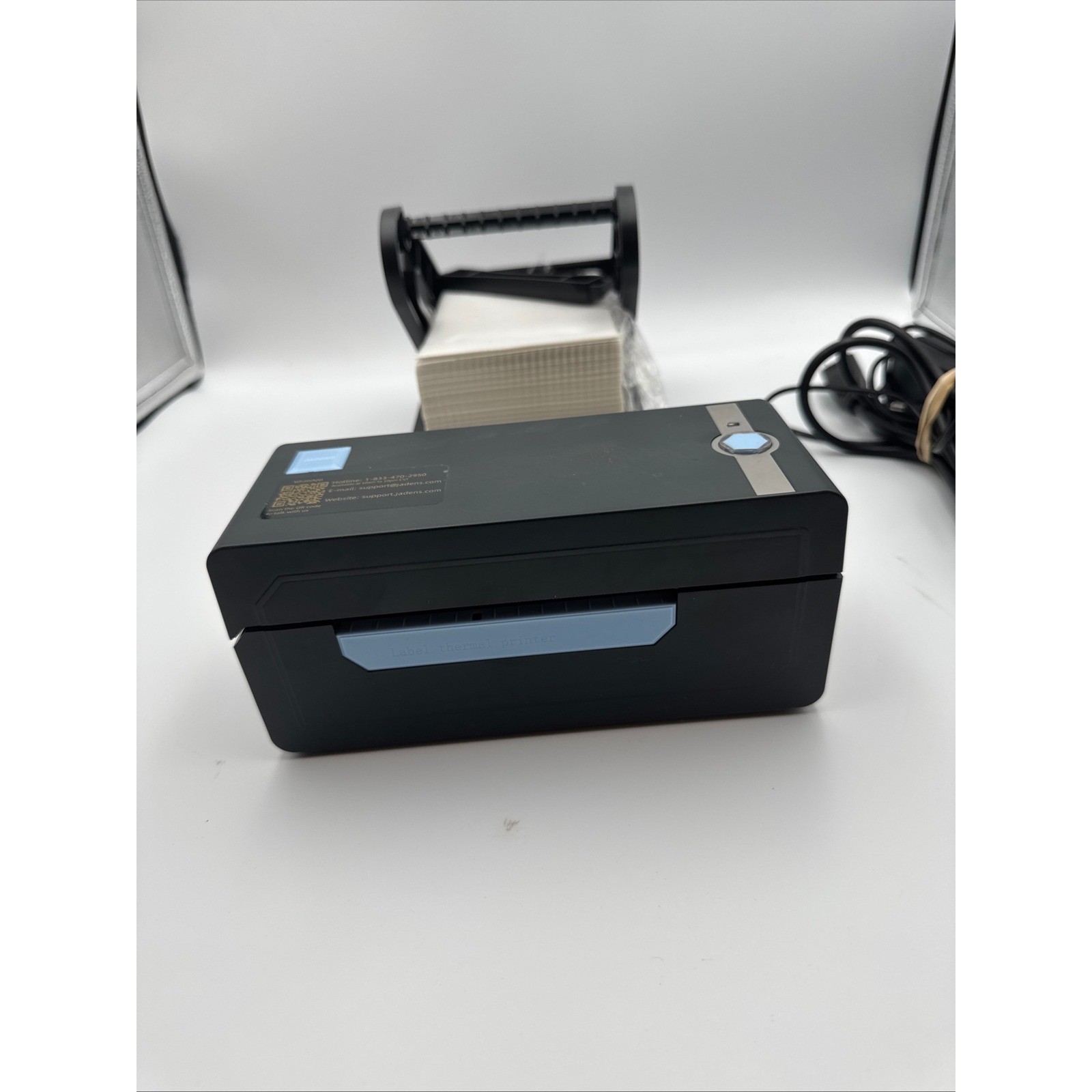 Jadens Thermal Shipping Label Printer Black with External Holder and Labels
