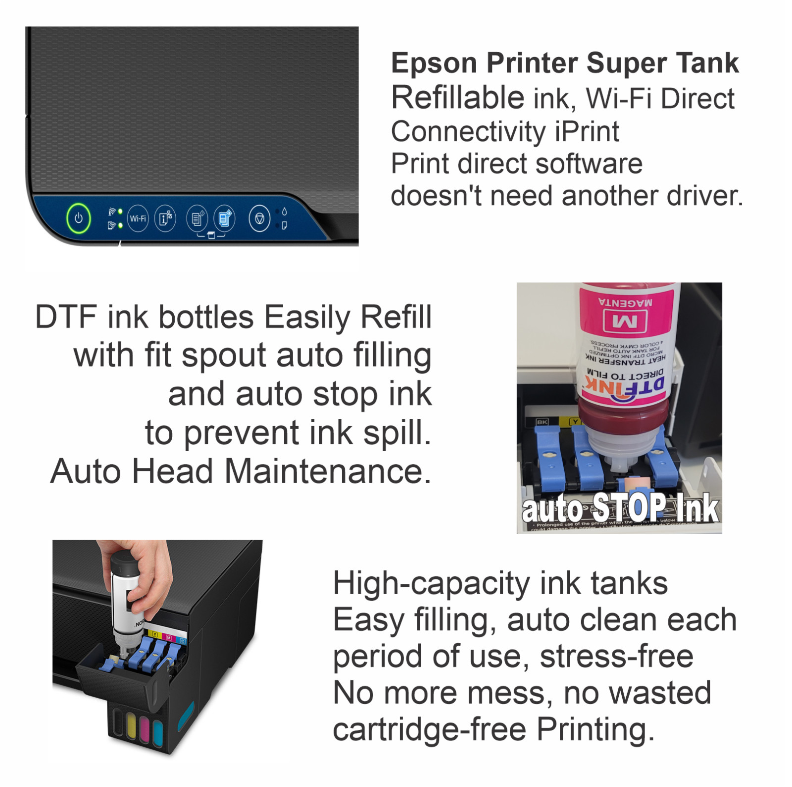 Epson Printer with DTF ink Heat Transfer Print Cotton T-Shirt Transfer Bundle.,,