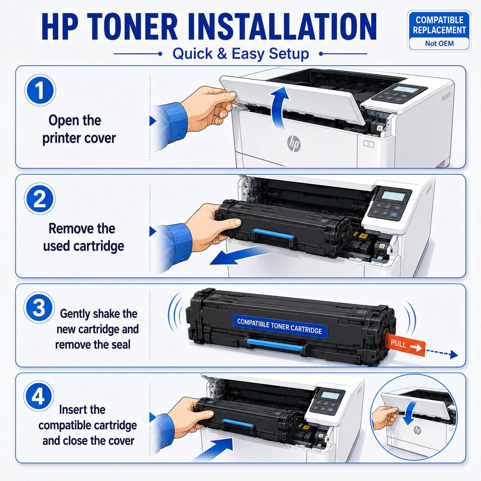 W1470X 147X Black Toner Compatible With HP 147X LaserJet MFP M634 M635 M636 LOT