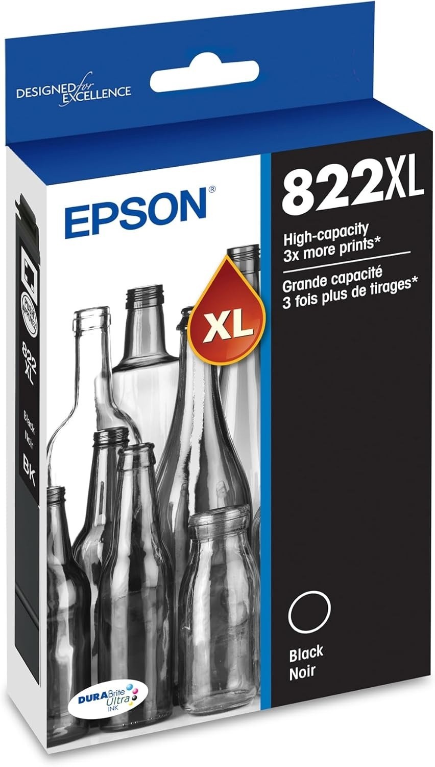 Epson 822XL, Black High-Capacity Ink Cartridge