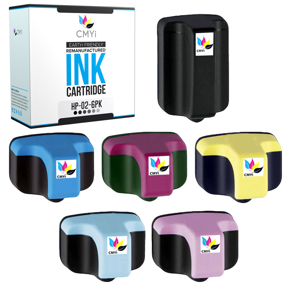 Replacement Ink Catridges for HP 02 Black Color Combo Fits Photosmart Printer