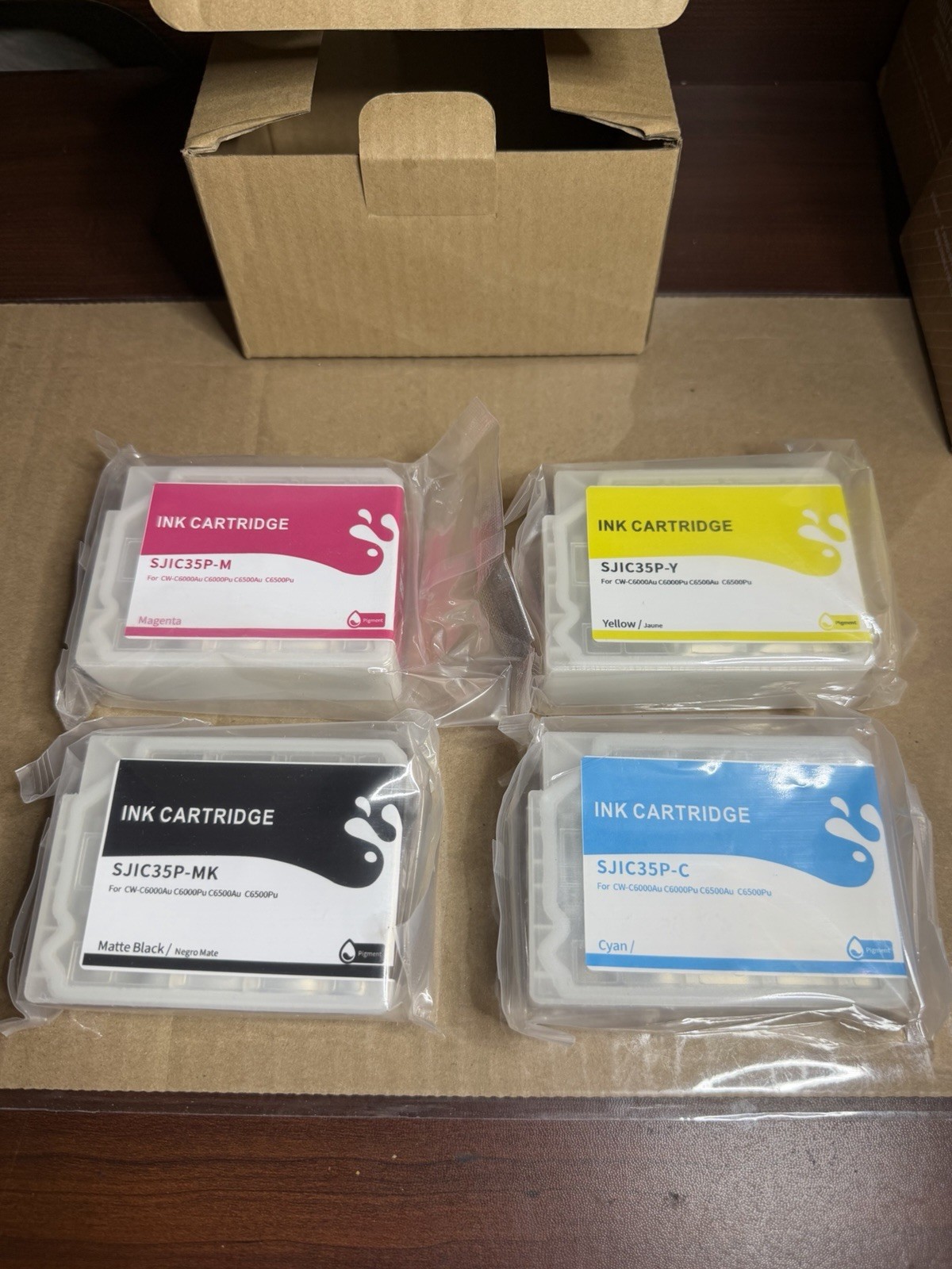 1Set SJIC35P Cartridge With Chip Fit Epson CW-C6000/C6500 Label Printer