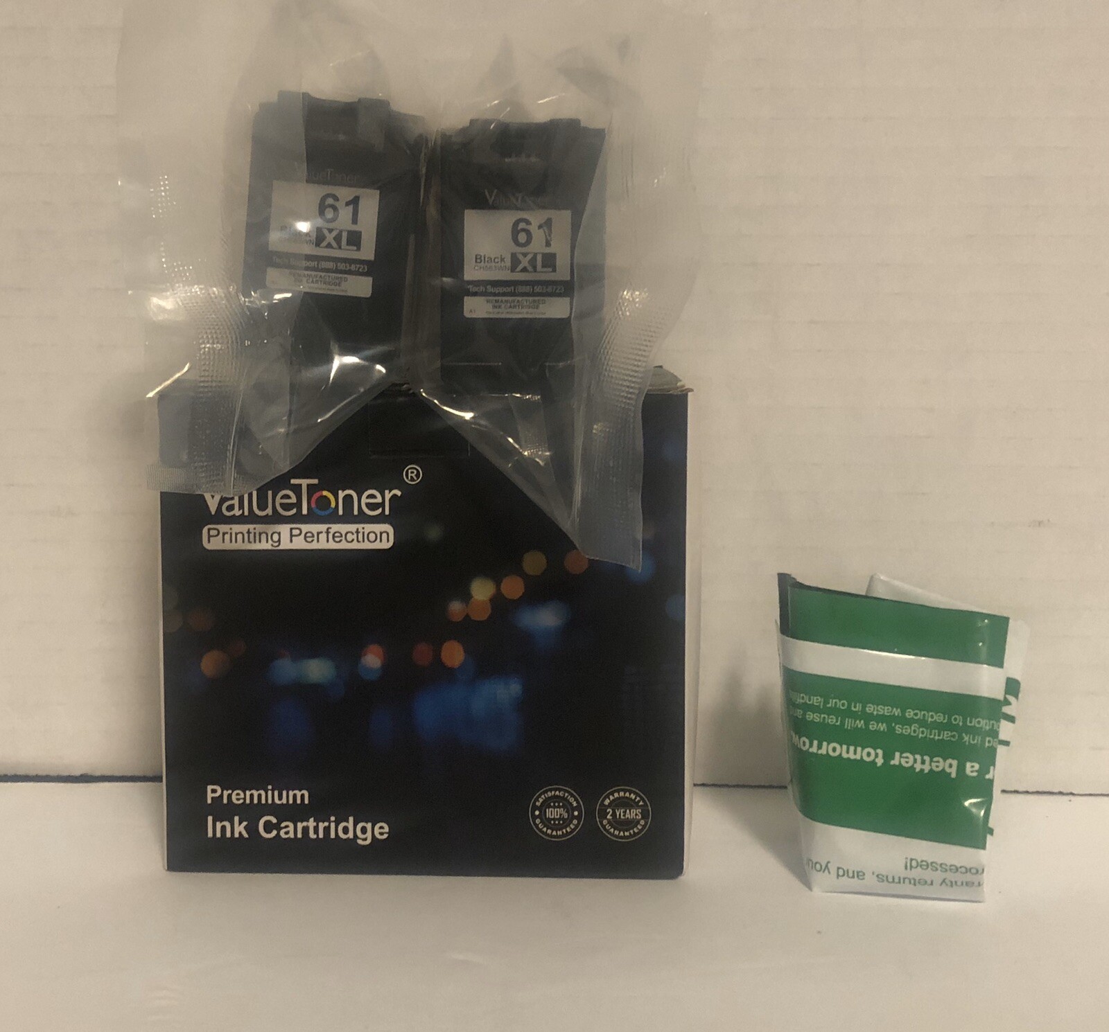 Value Toner 61XL Black High Yield Ink Cartridge 2-Pack Exp 03/28/23 New