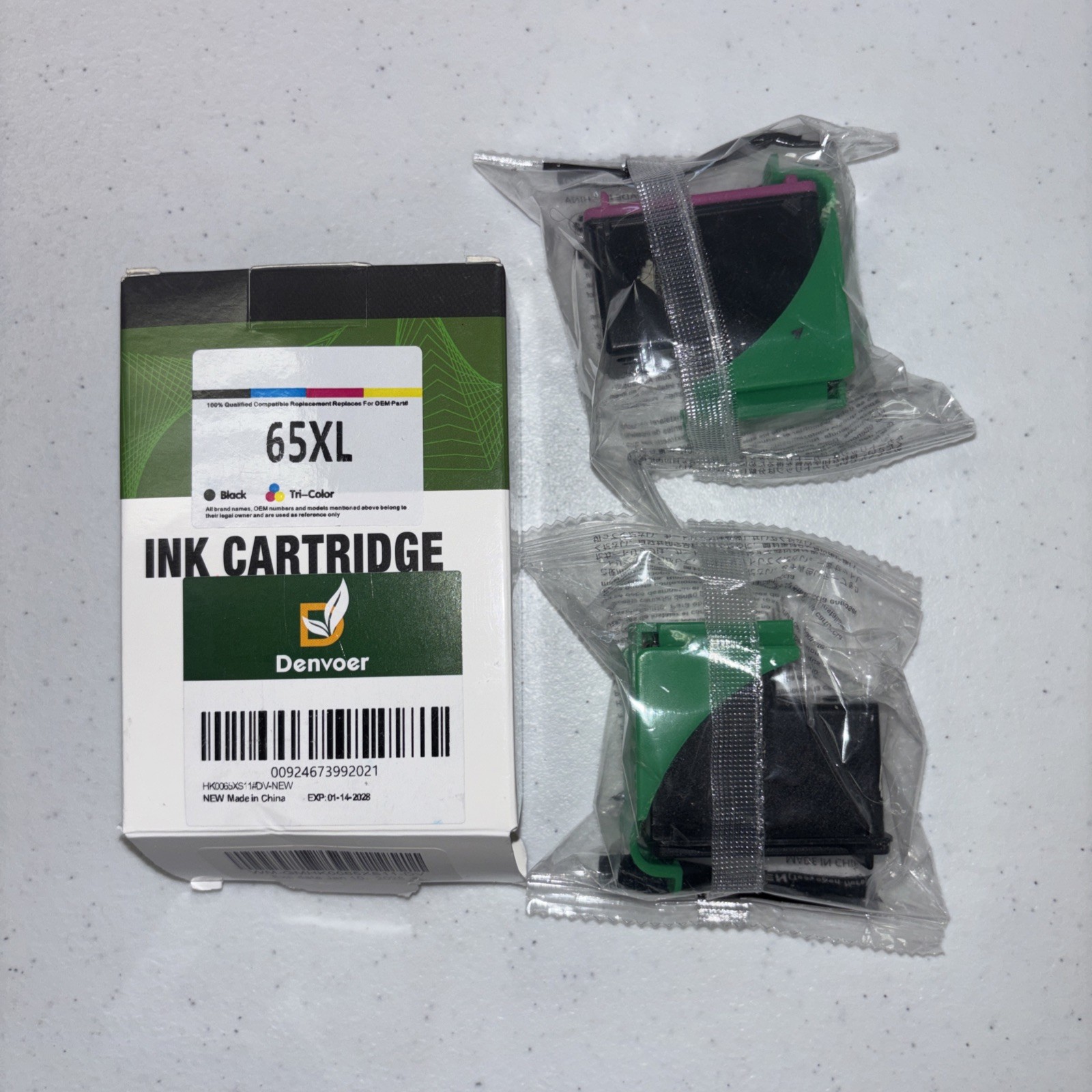 Replacement HP Ink Cartridges 65XL Black And Tricolor Set Exp 01/2028