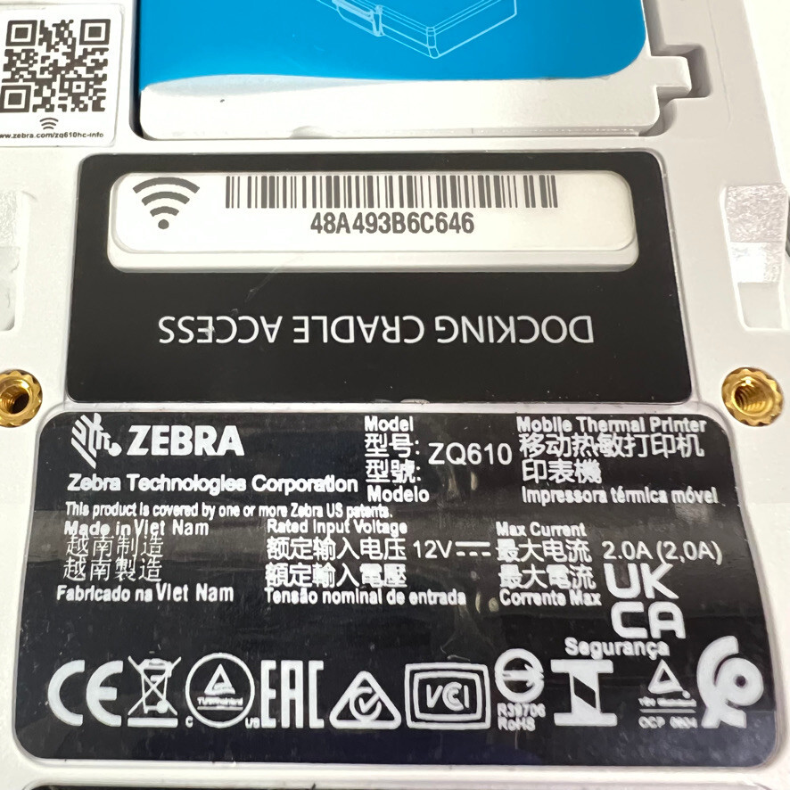 Zebra Label Printer Direct Thermal BlueTooth Printer , ZQ610 , 203 x 203 DPI