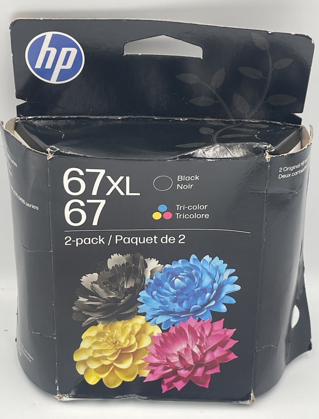 Genuine HP 67XL Black & 67 Tri-Color Ink Cartridges SEALED Box Damage Exp 7/2027