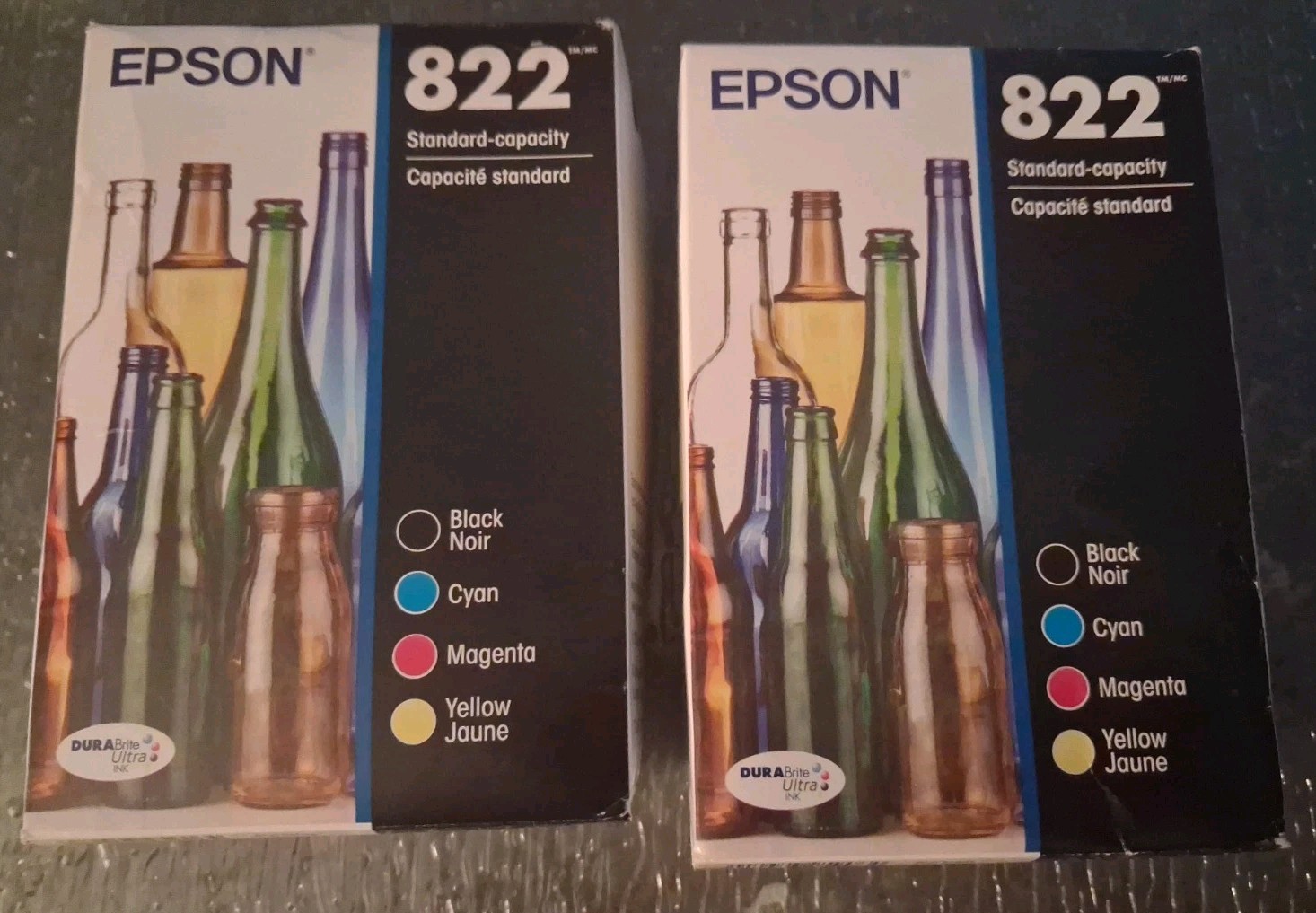 2x Epson 822 Black Cyan Magenta Yellow Ink Cartridges T822/20-BCS Exp. 02/2029