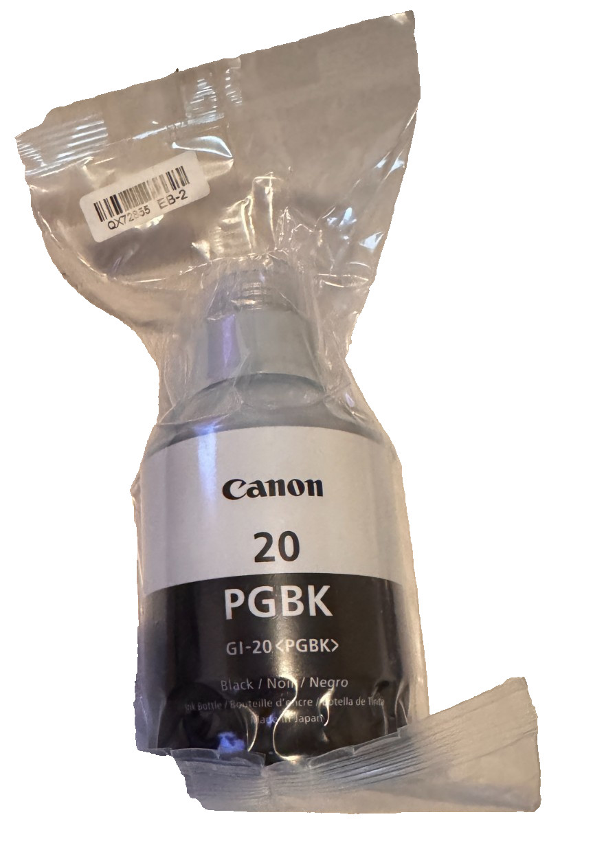 Genuine Canon GI-20 PGBK Black Ink Refill Bottle 170ml. New