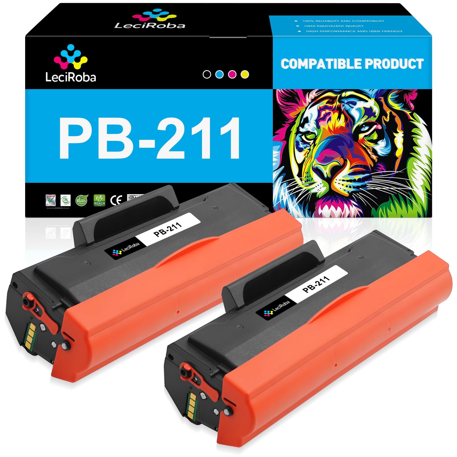 PB-211 Black Toner Cartridge 2-Pack for P2502W P2500W M6500NW M6550NW