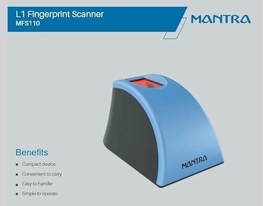Mantra MFS110 L1 Fingerprint Scanner Aadhaar Authentication USB Device