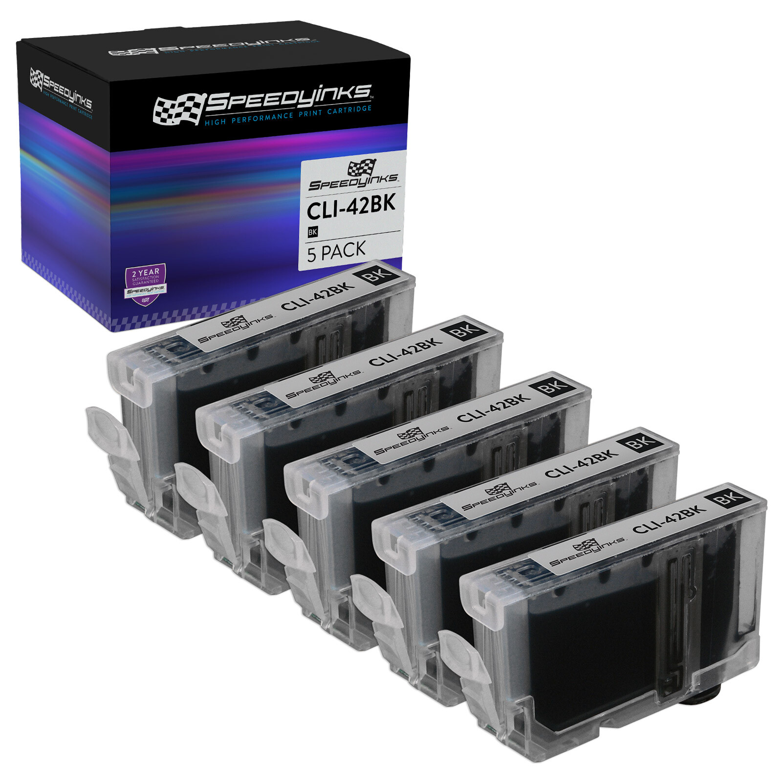 5pk For Canon 6384B002 (CLI-42BK / CLI-42) Black Ink Cartridge PIXMA PRO-100