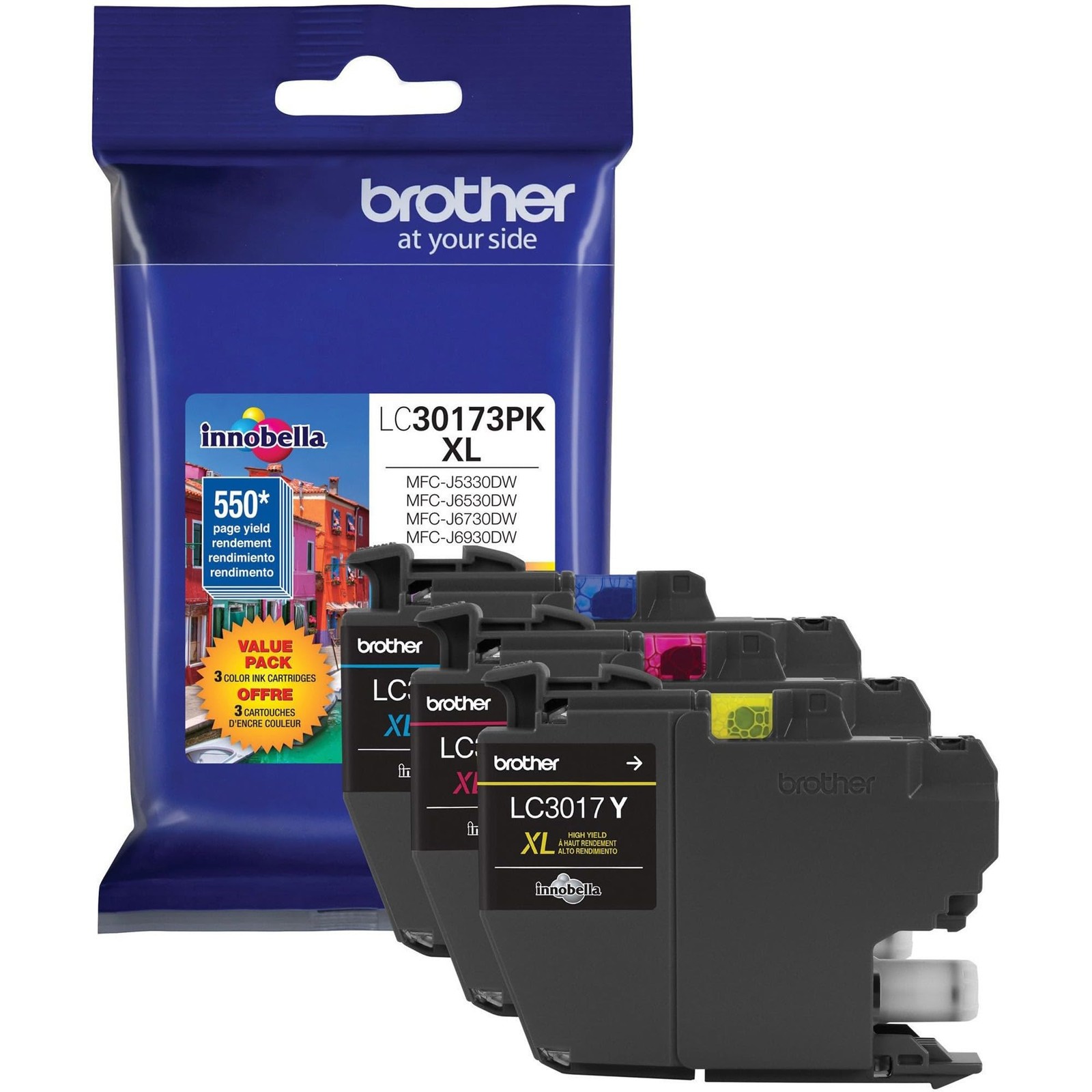 Printer LC30173PK High Yield XL 3 Pack Ink Cartridges- 1 Ea: Cyan/Magenta/Yel…