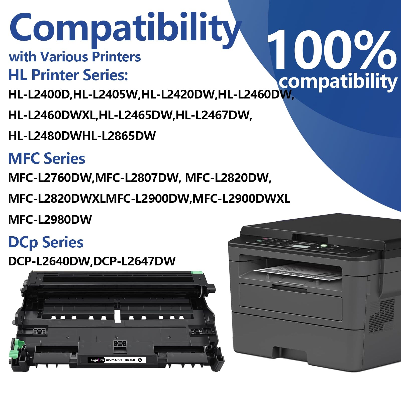 OKGO!INK DR830 Drum Unit Compatible Replacement for Brother DR830 DR 830 use …