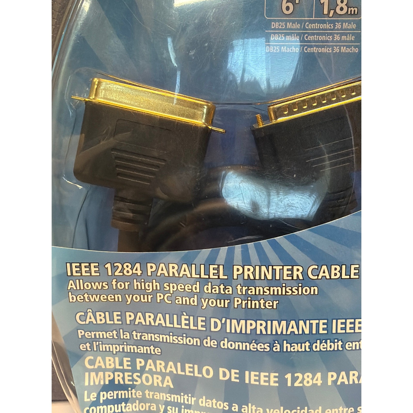 Dynex DX-C101801 Parallel Printer cable IEEE 1284 PARALLEL PRINTER CABLE NIB