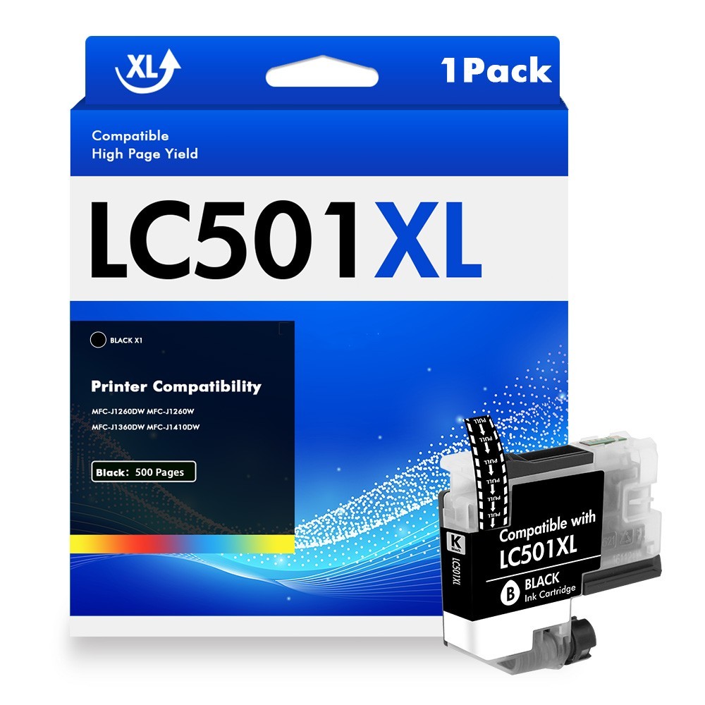 501XL Compatible Black Color Ink for Brother LC501XL MFC-J1260DW J1360DW J1410DW