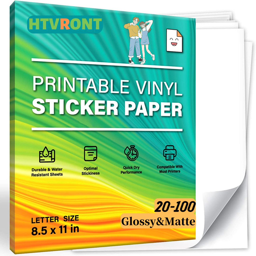 Glossy Matte 8.5″x11″ Printable Vinyl Sticker Paper for Inkjet Laser Waterproof