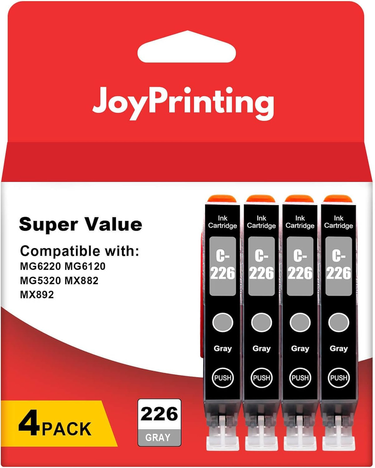 Ink Cartridge Gray CLI-226XL Compatible for MG6110 MG6120 MG6220 MG8120 4 Pack