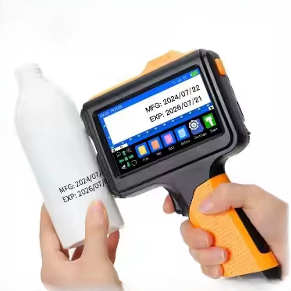 Handheld Inkjet Printer with Single Color Ink for Date and Barcode