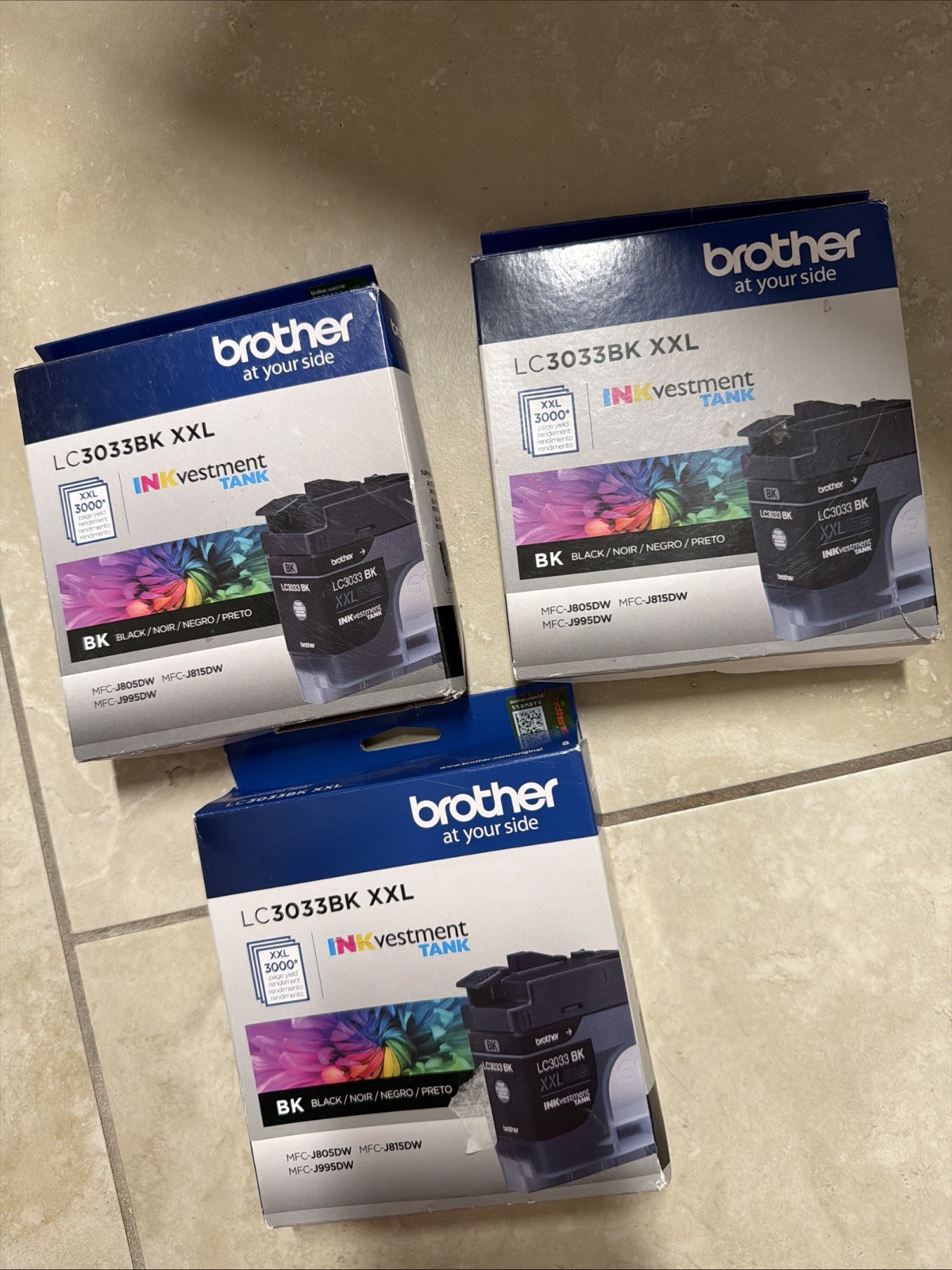 Brother LC30333PKS XXL Black Lot Of 3 EXP 02/2026