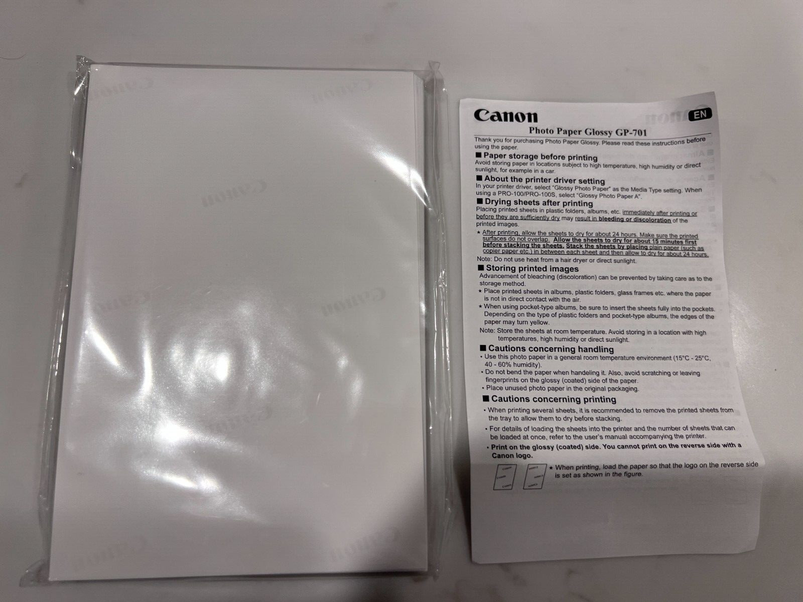CANNON GP-701 PHOTO PAPER GLOSSY 1 Packs 50 Count NIB 4 x 6 Inches