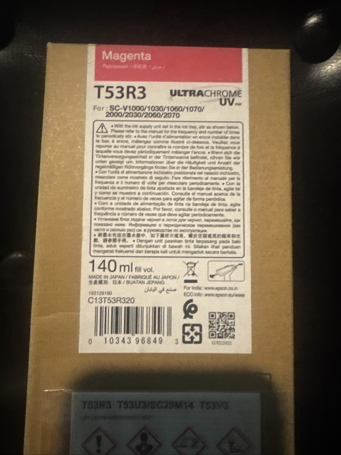 Genuine Sealed Epson T53R3 Magenta Ink Supply Unit Exp 08/2025