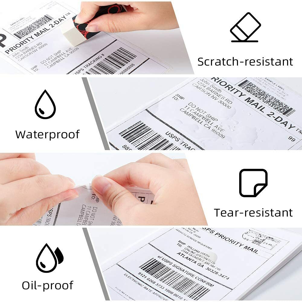 Phomemo 4×6 Thermal Shipping Labels Pack of 500 for Printer Fan-fold Paper