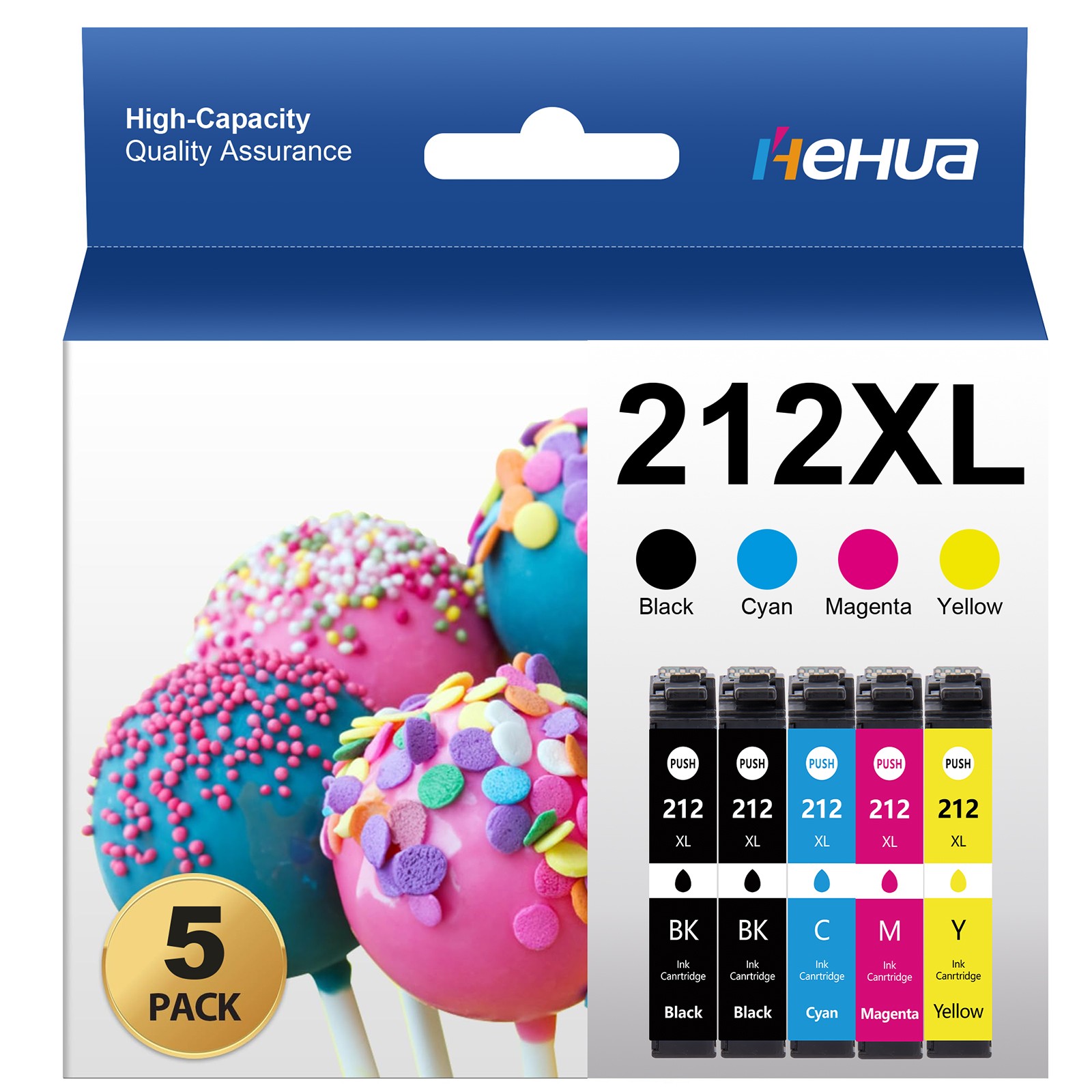 212XL Ink Cartridges Compatible for Epson Workforce XP-4100 4105 WF-2830 2850