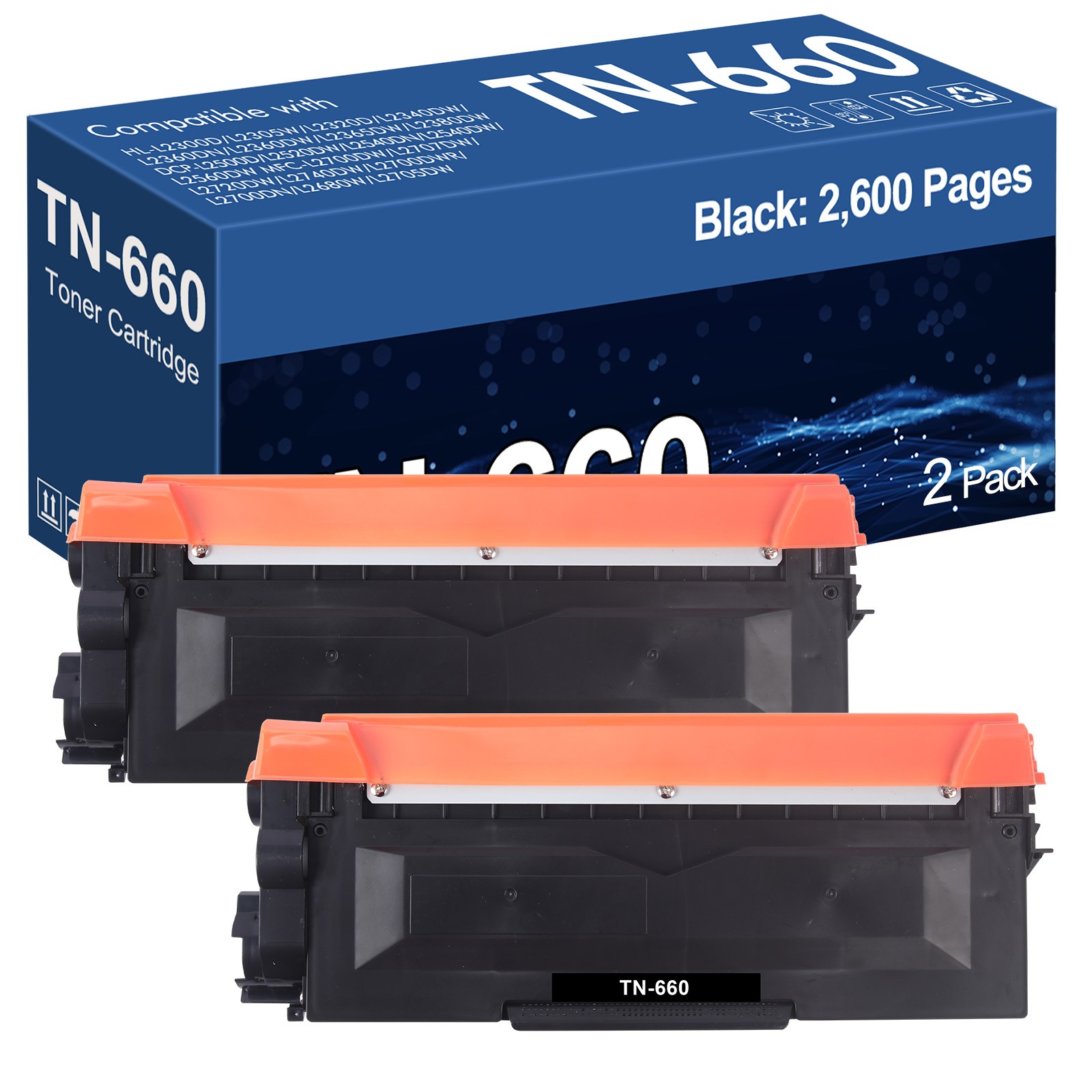 High Yield TN660 Toner Cartridges For Brother MFC-L2700DW HL-L2300D DCP-L2500D